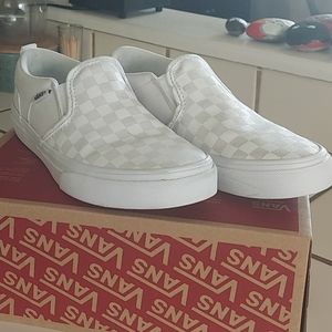 VANS Checkerboard Classic Slip-On True White Shoes